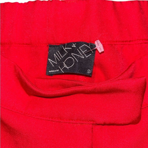 Elegant Red Wide Leg Women's Pants - Picture 3 of 9